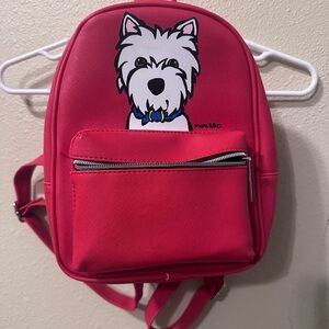 Westie Dog Graphic Pink Mini Backpack by Marc Tetro